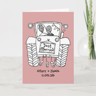 Carte de mariage Tractor Country