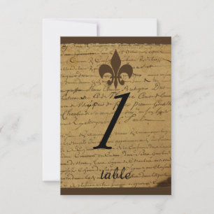 Carte de Mariage vintage Fleur de Lis