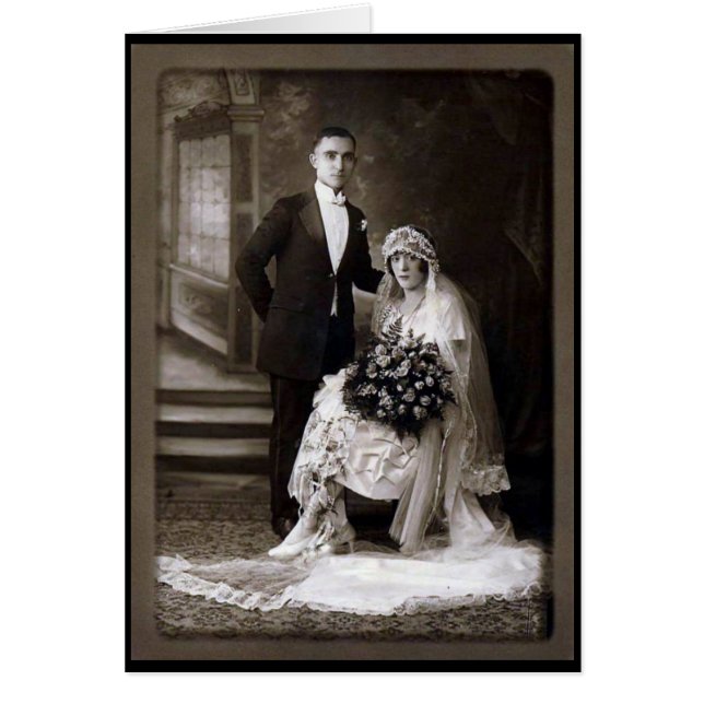 Carte de mariage vintage personnalisable vierge (Devant)