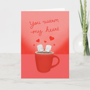 Carte de marshmallows "Vous réchauffez mon cœur"