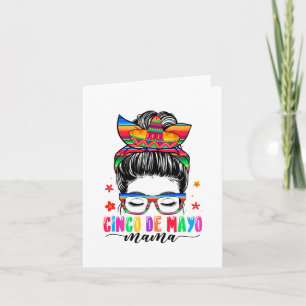 Carte De Mayo Mama Chignon Décoiffé Cheveux Maman Mexica