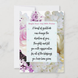 Carte de méditation de Gratitude Bible Verse Flora
