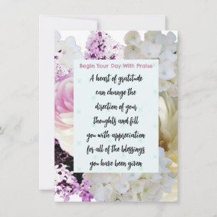 Carte de méditation florale sur un verset biblique