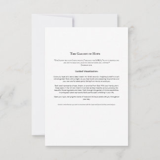 Carte de méditation Garden of Hope | Christian Scr