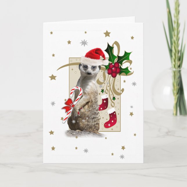 CARTE de Meerkat Père Noël (Devant)