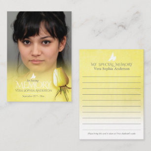 Carte de mémoire rose jaune pour commémorations et