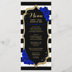 Carte de menu blanc Black Royal Blue Gold