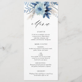 carte de menu boho pampas