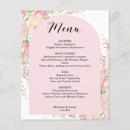 Carte de menu Budget Elegant Rose Floral Arch