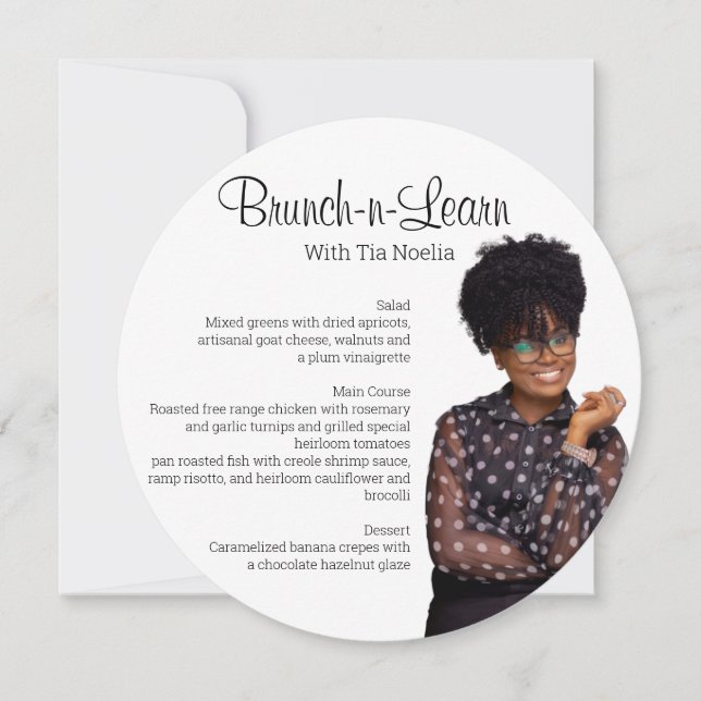 Carte de menu circulaire plate (Devant)