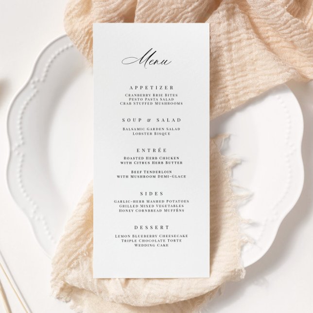 Carte de menu classique de la réception de mariage (Créateur téléchargé)