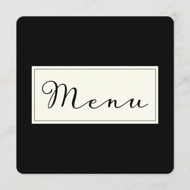 Carte de menu classique moderne do-it-yourself noi (Devant)