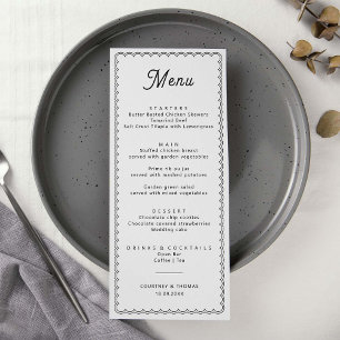 Carte de menu de bordure minimaliste et simple à é