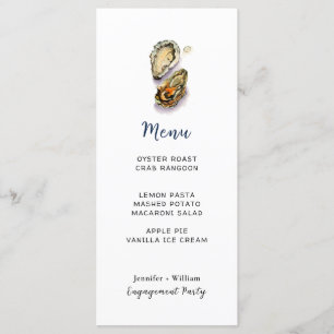 Carte de menu de fête de fruits de mer aux huîtres