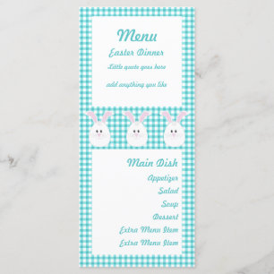 Carte de menu de lapin de guingan