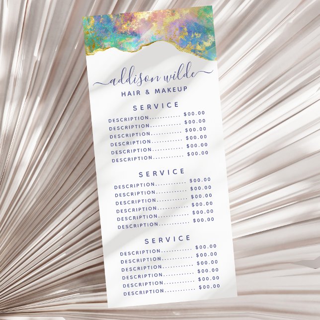 Carte de menu de l'entreprise de gemme arc-en-ciel (Créateur téléchargé)
