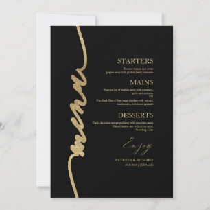 Carte de menu de mariage avec écriture fantaisie p