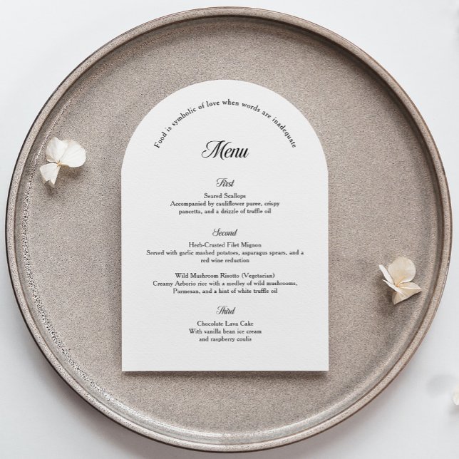 Carte de menu de mariage Elegant Arch (Créateur téléchargé)