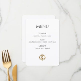Carte de Menu de Mariage Élégante | Moderne