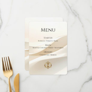 Carte de Menu de Mariage Élégante   Moderne Abstra