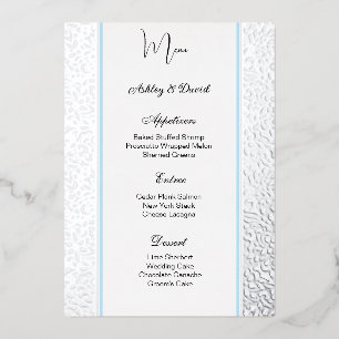 Carte de Menu de Mariage en Aluminium Doré