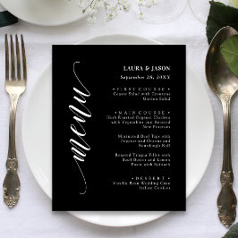 Carte de Menu de Mariage en Écriture Élégante Clas