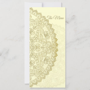 Carte de menu de mariage oriental
