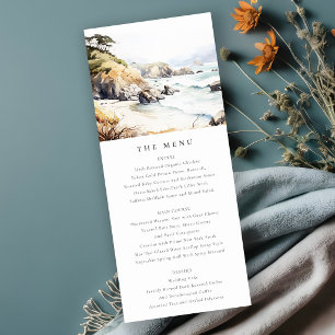 Carte de menu de mariage paysage Big Sur, Californ