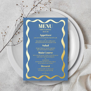 Carte de menu de mariage rétro en véritable feuill