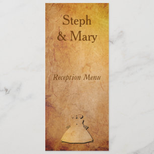 Carte de menu de réception de mariage lesbienne en