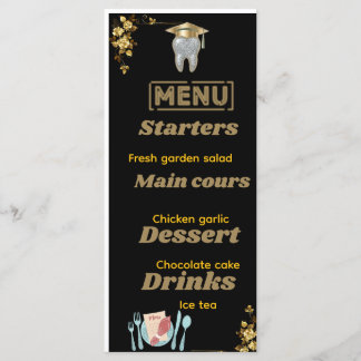 Carte de menu de remise de diplôme d'hygiéniste de