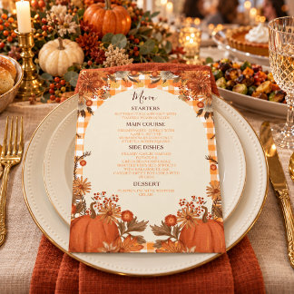 Carte de menu de Thanksgiving Friendsgiving Citrou