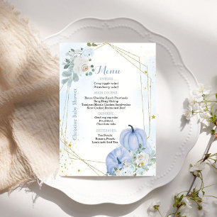 Carte de menu du Baby shower du du Citrouille ble