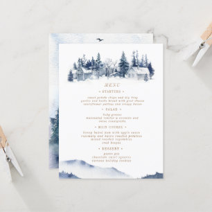 Carte de menu du Mariage Blue Mountain Rustic