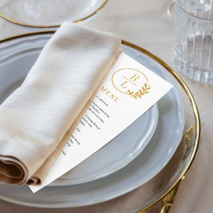 Carte de menu du Mariage de la de la chemise tend