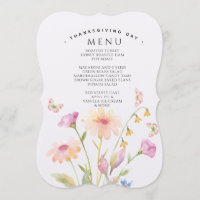 carte de menu éditable fleur aquarelle