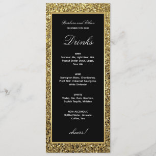 Carte de menu Elegant Gold et Black Drink
