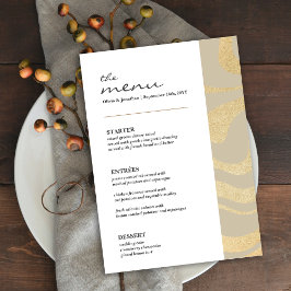 Carte de menu Elegant Gold Parties scintillant Mar
