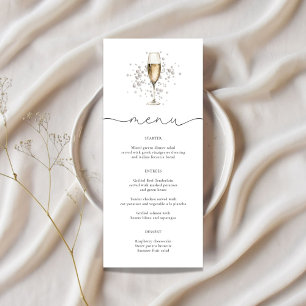 Carte de menu Elegant Pearls & Prosecco Fête des m