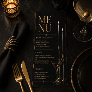 Carte de menu élégante de cocktail pour Halloween