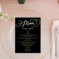 Carte de menu Élégante FOIL VRAI de jour spécial