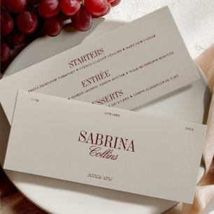 Carte de menu et de placement de mariage élégante