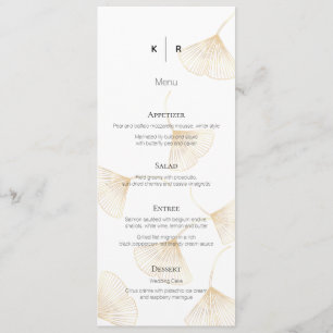 Carte de menu Feuille Falling Gold Ginkgo