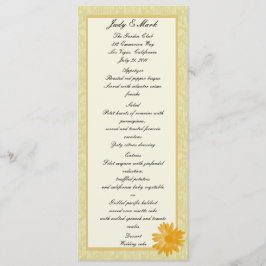 Carte de menu Fleur Jaune