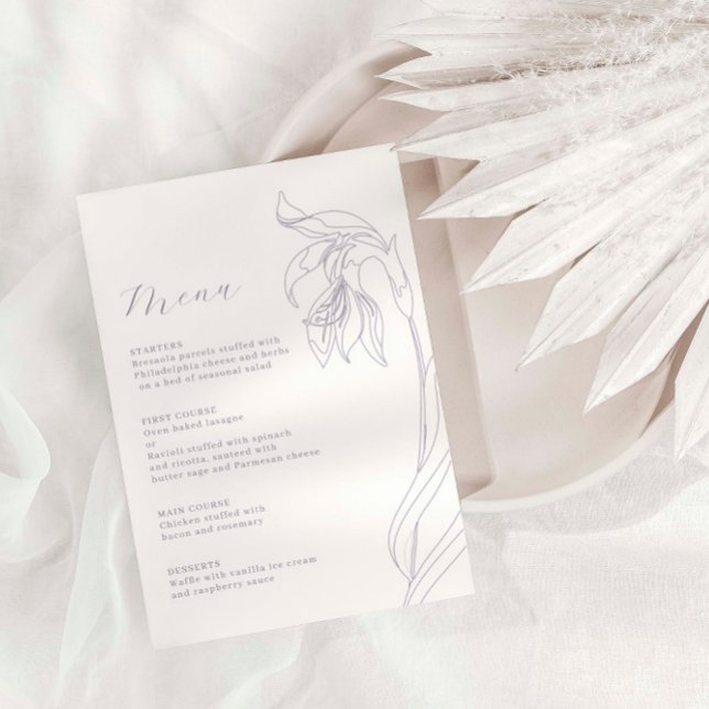 Carte de menu Lavande de fleur d'art (Créateur téléchargé)