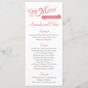 Carte de menu Love Story