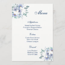 Carte de menu mariage