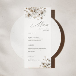 Carte de menu Mariage à la crème rustique