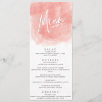 Carte de menu Mariage aquarelle