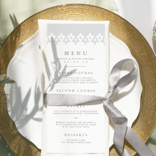 Carte de menu Mariage Arabesque   Gray